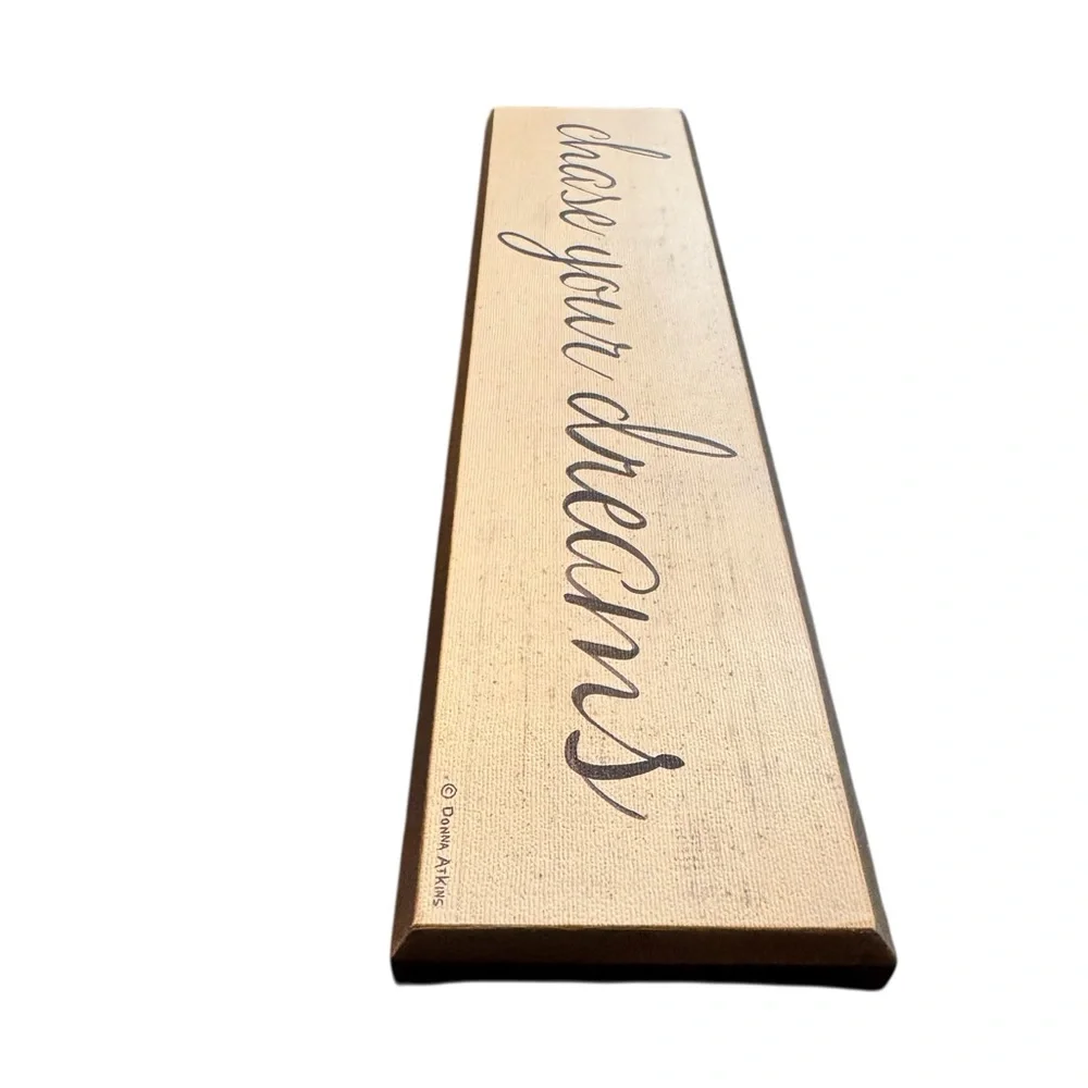 🔵 3/ $15 - Chase Your Dreams Wall or Shelf Decor - Cream and Bronze